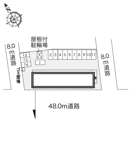 ★手数料０円★札幌市厚別区厚別南４丁目 月極駐車場